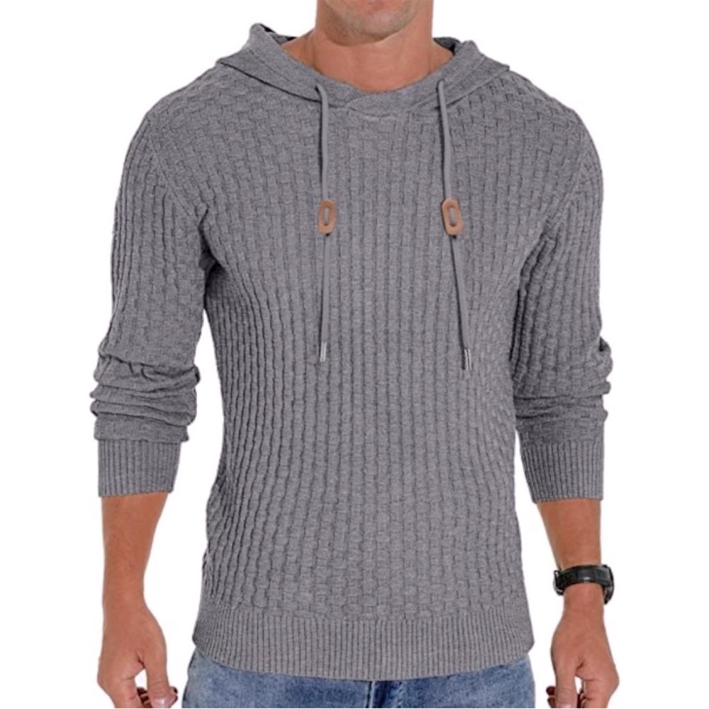 NWT Limitsix Quilted Hoodie Pullover Sweater gray in size X-Large - Picture 4 of 4